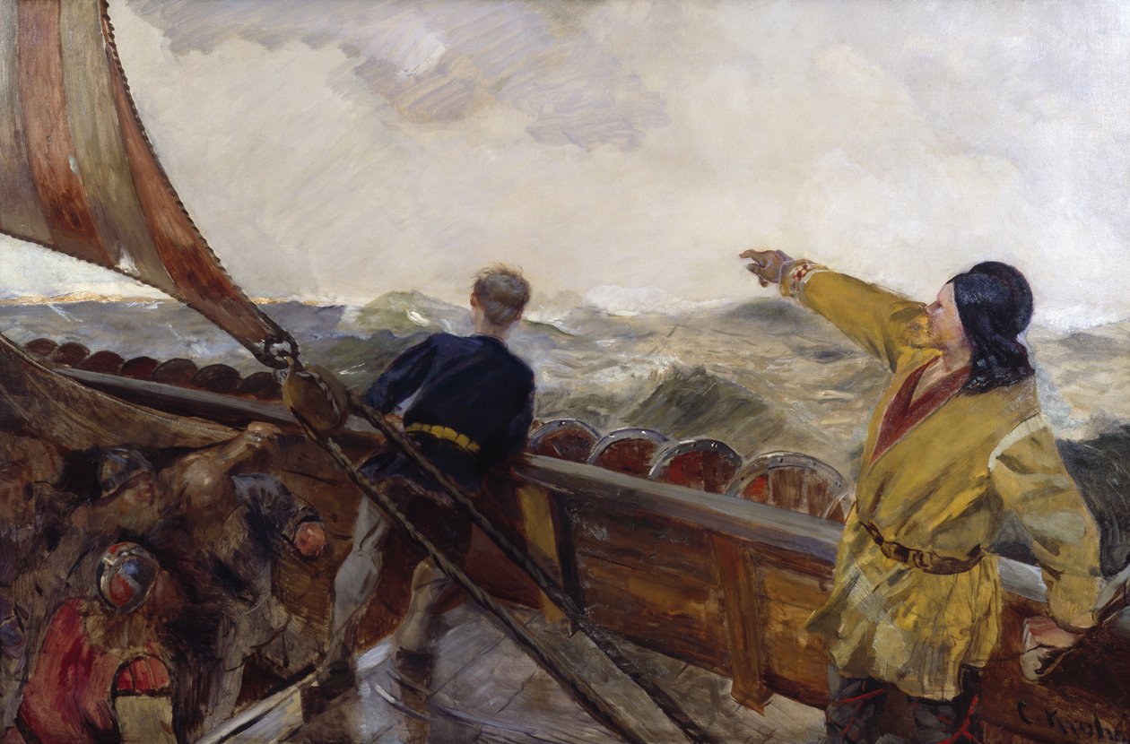 Leif Erikson upptäcker Amerika av Christian Krohg