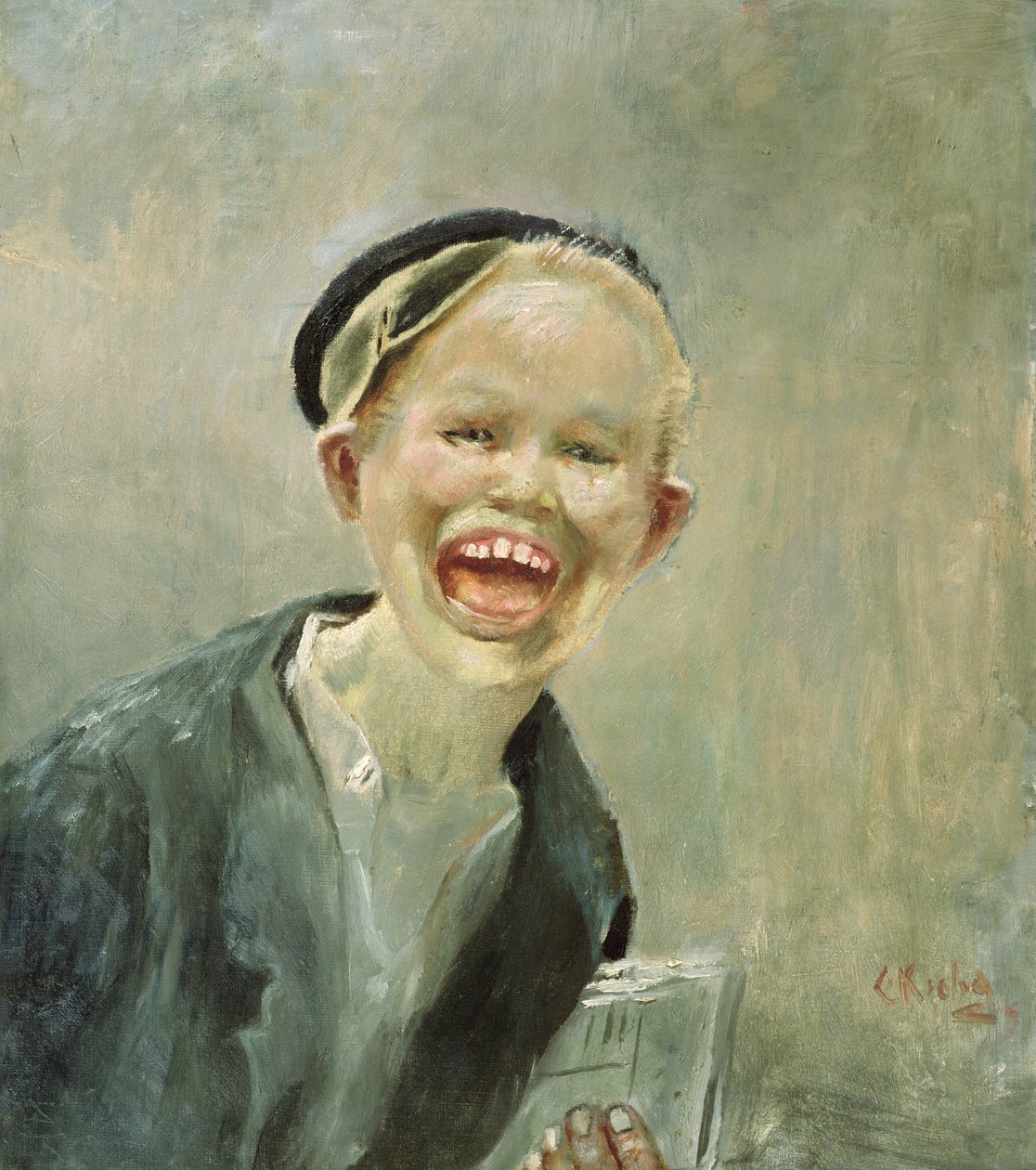 Tidningspojke (olja på duk) av Christian Krohg