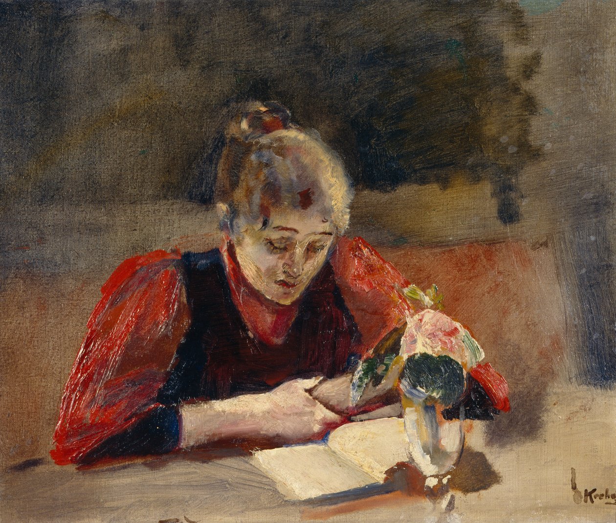 Oda sitter och läser av Christian Krohg