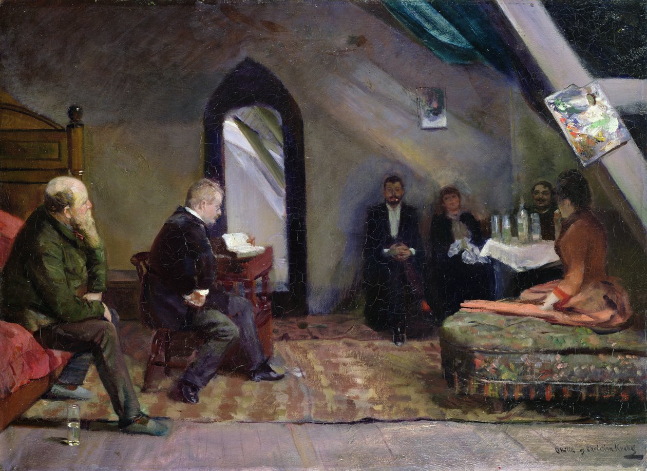 Porträtt av Paul Verlaine (1844-1896), fransk poet. av Christian Krohg