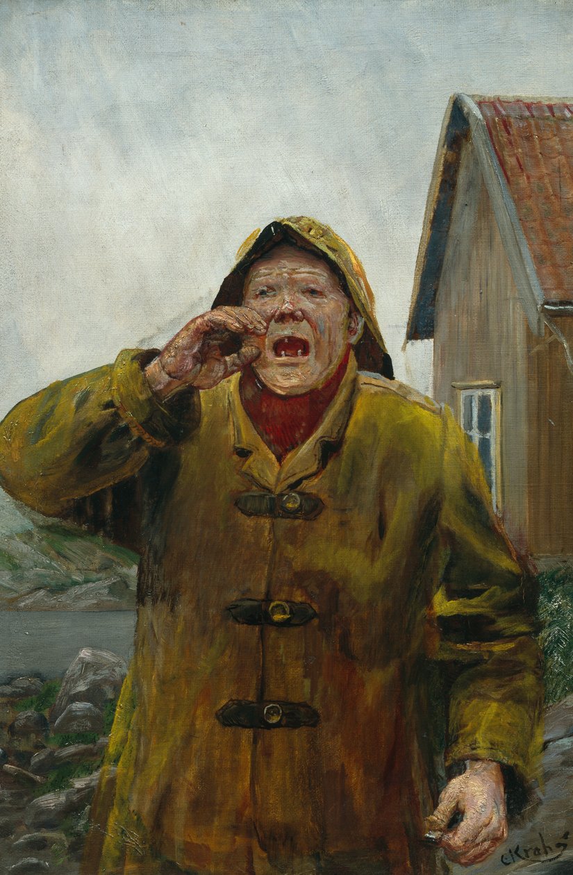 Shouting Fisherman (målning) av Christian Krohg