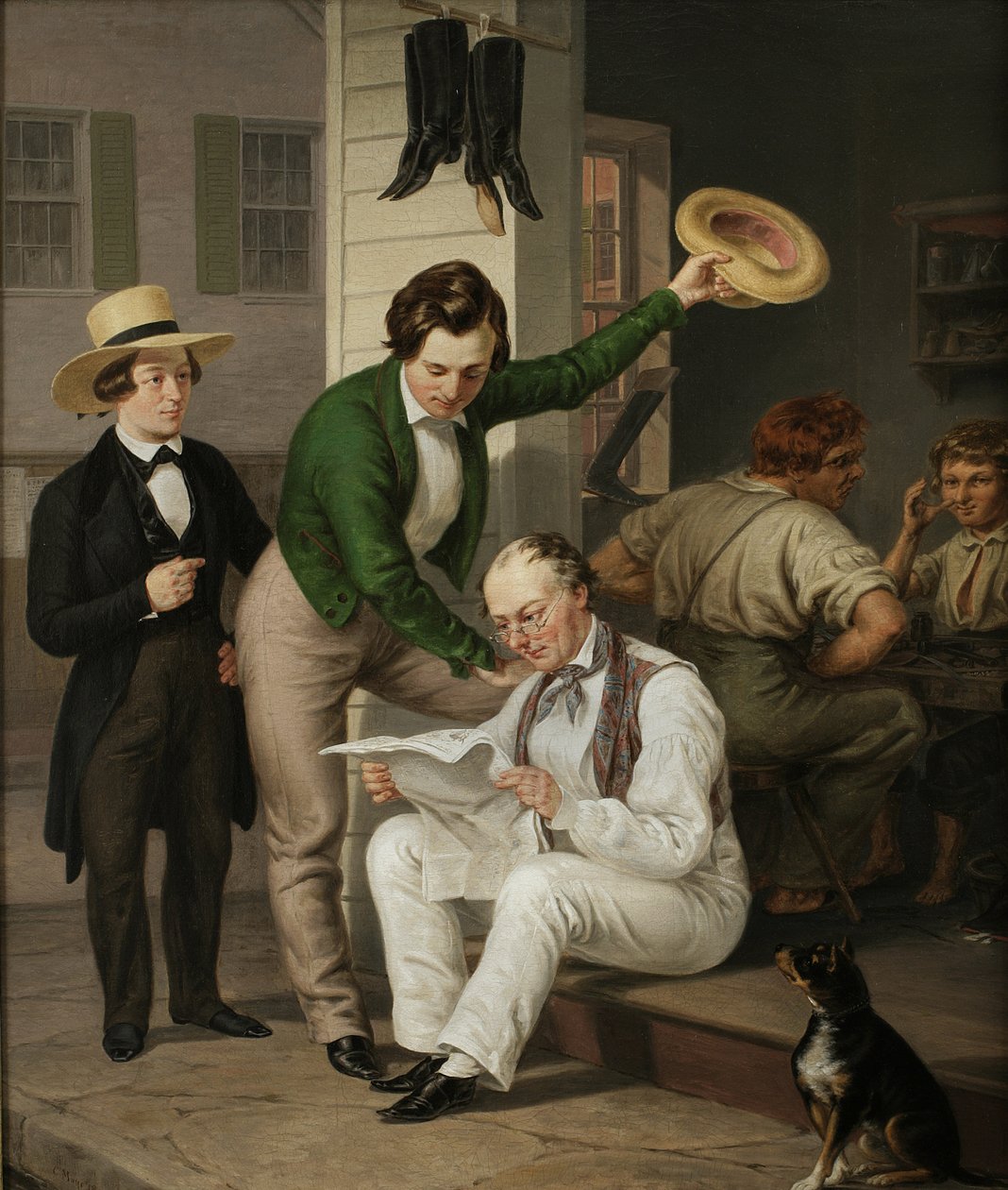 Läser nyheterna, 1844 av Christian Mayr