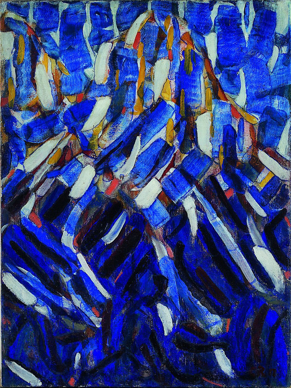 Abstraktion det blå berget, 1912 av Christian Rohlfs