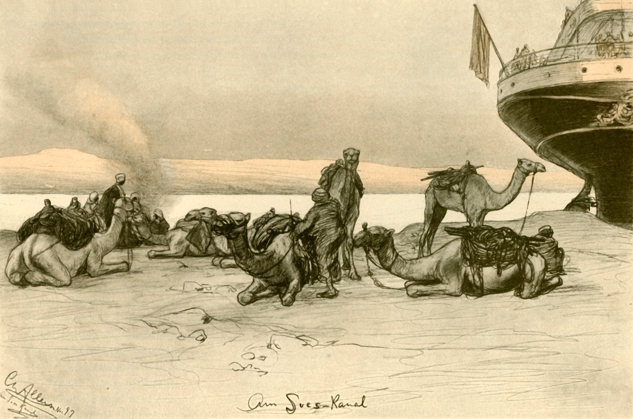 Vid Suezkanalen, 1898. av Christian Wilhelm Allers