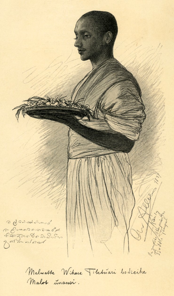 Buddhistisk munk, Ceylon, 1898. av Christian Wilhelm Allers
