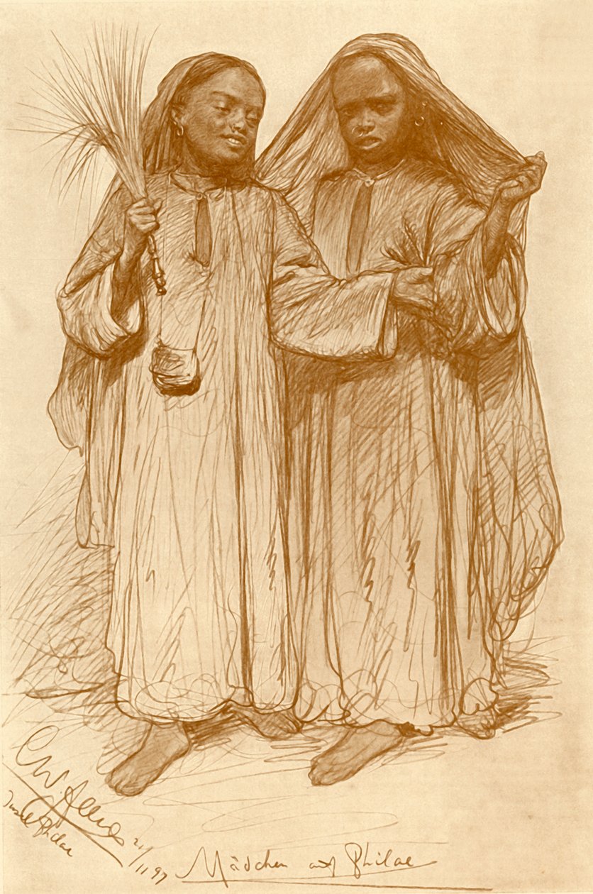 Flickor i Philae, Egypten, 1898. av Christian Wilhelm Allers
