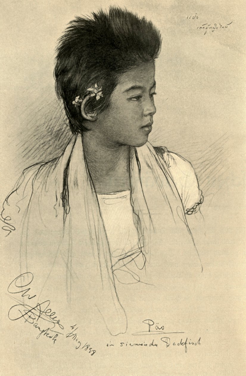 Päo - tonårsflicka, Bangkok, 1898. av Christian Wilhelm Allers