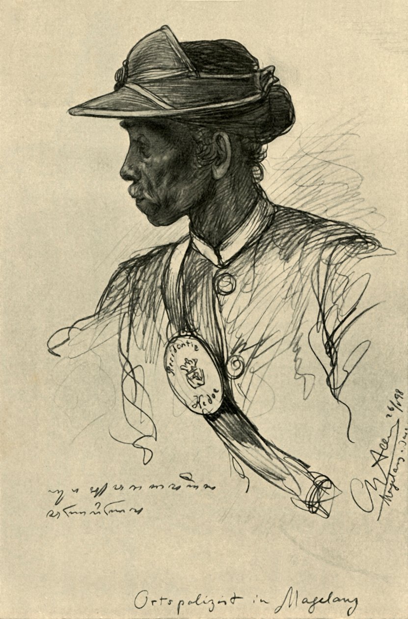 Polisman, Magalang, Java, 1898. av Christian Wilhelm Allers