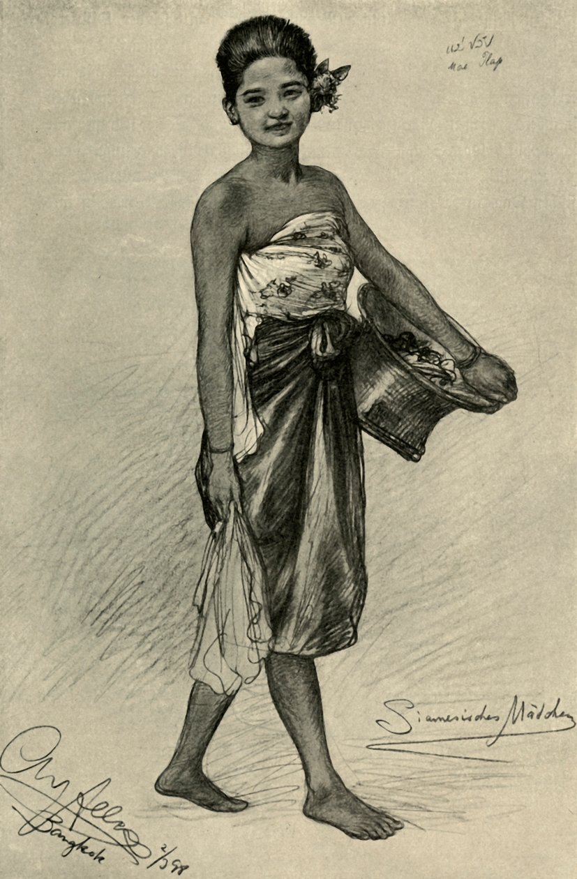 Siamesisk flicka, Bangkok, 1898. av Christian Wilhelm Allers