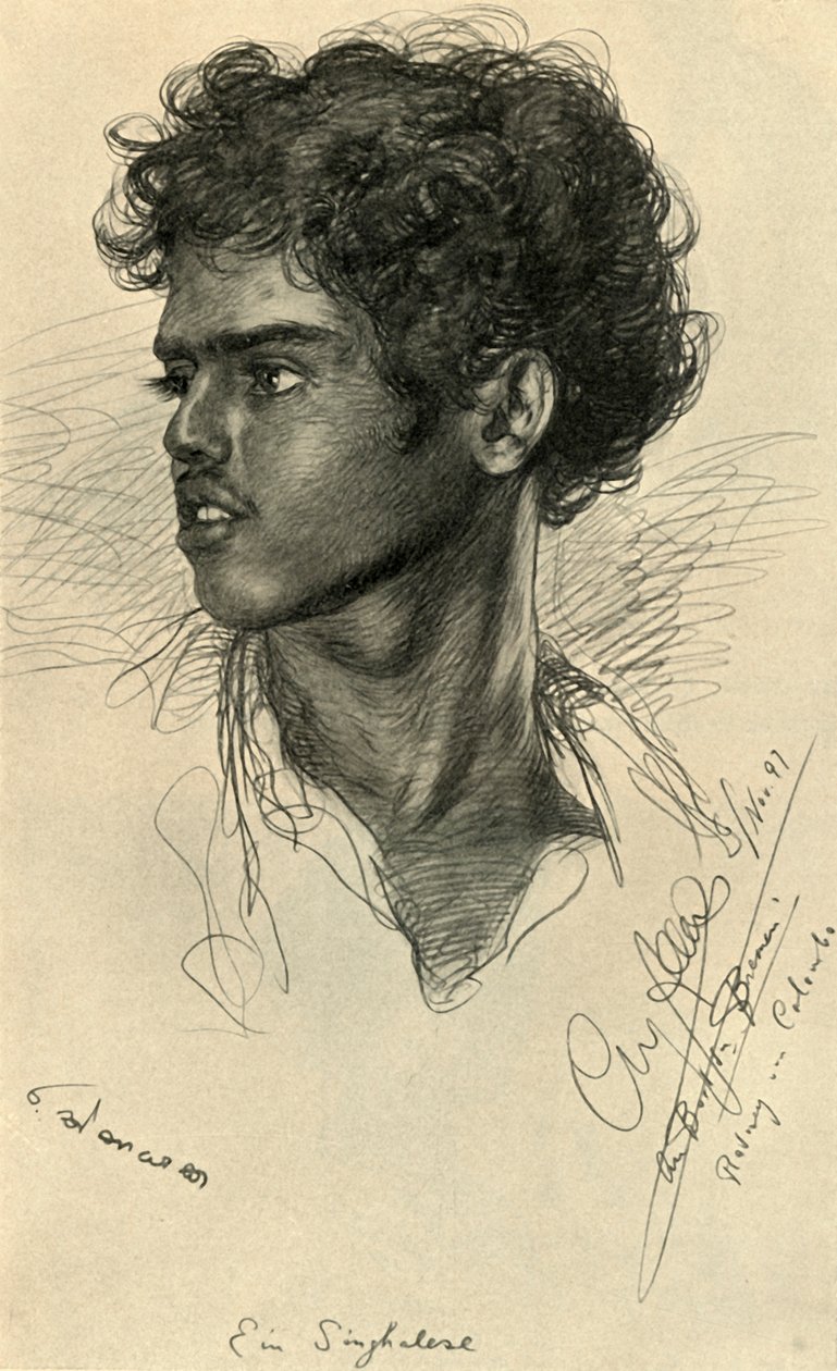 Singalesisk man, Colombo, Ceylon, 1898. av Christian Wilhelm Allers