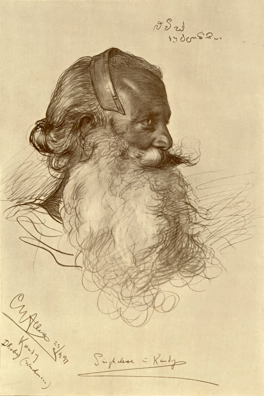 Singalesisk tvättare, Kandy, Ceylon, 1898. av Christian Wilhelm Allers