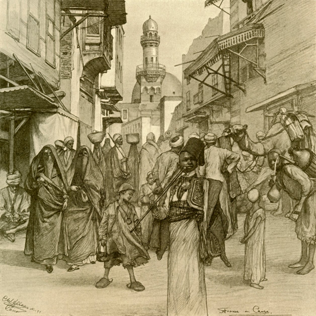 Gata i Kairo, 1898. av Christian Wilhelm Allers