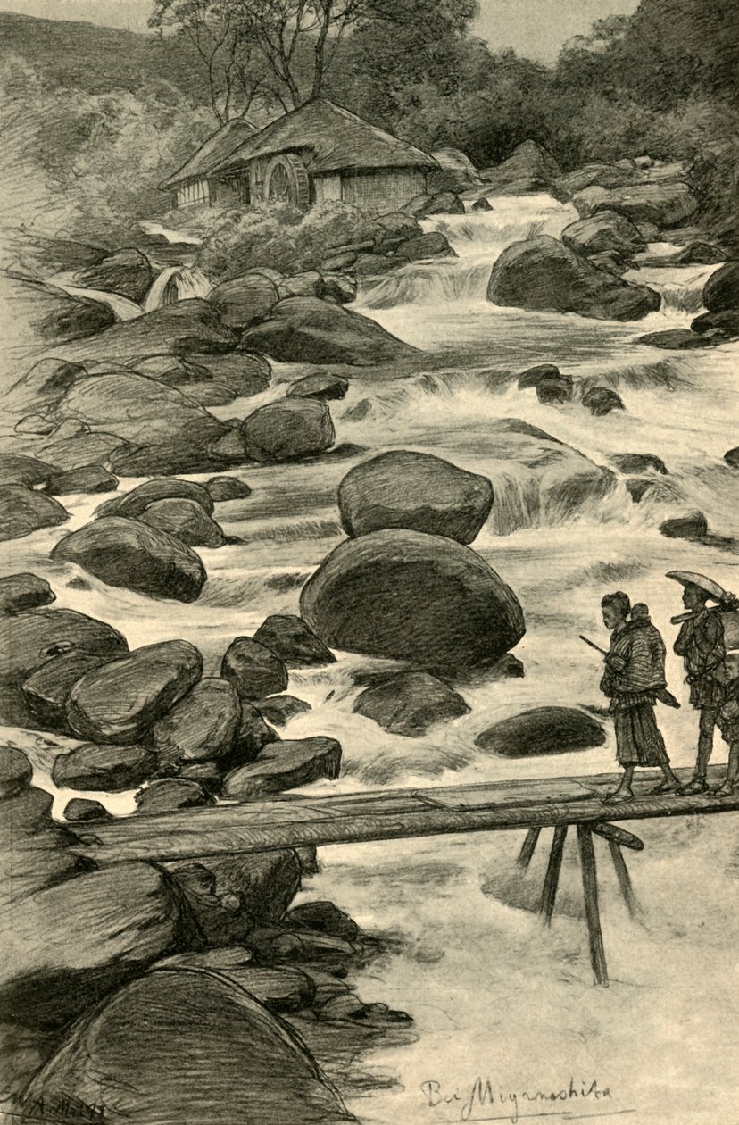 Vattenfall vid Miyanoshita, Japan, 1898. av Christian Wilhelm Allers