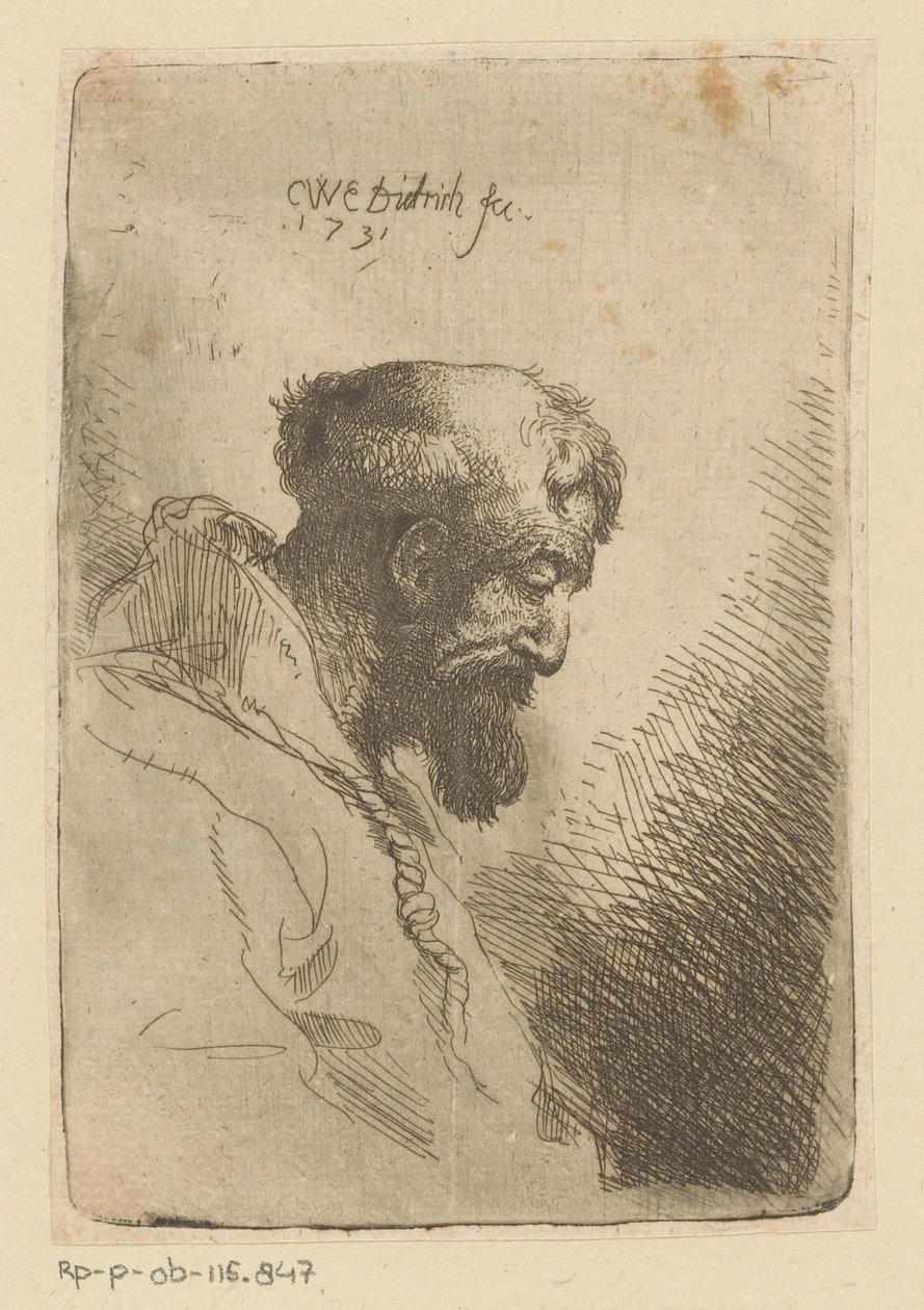 Franciskaner tittar ner av Christian Wilhelm Ernst Dietrich