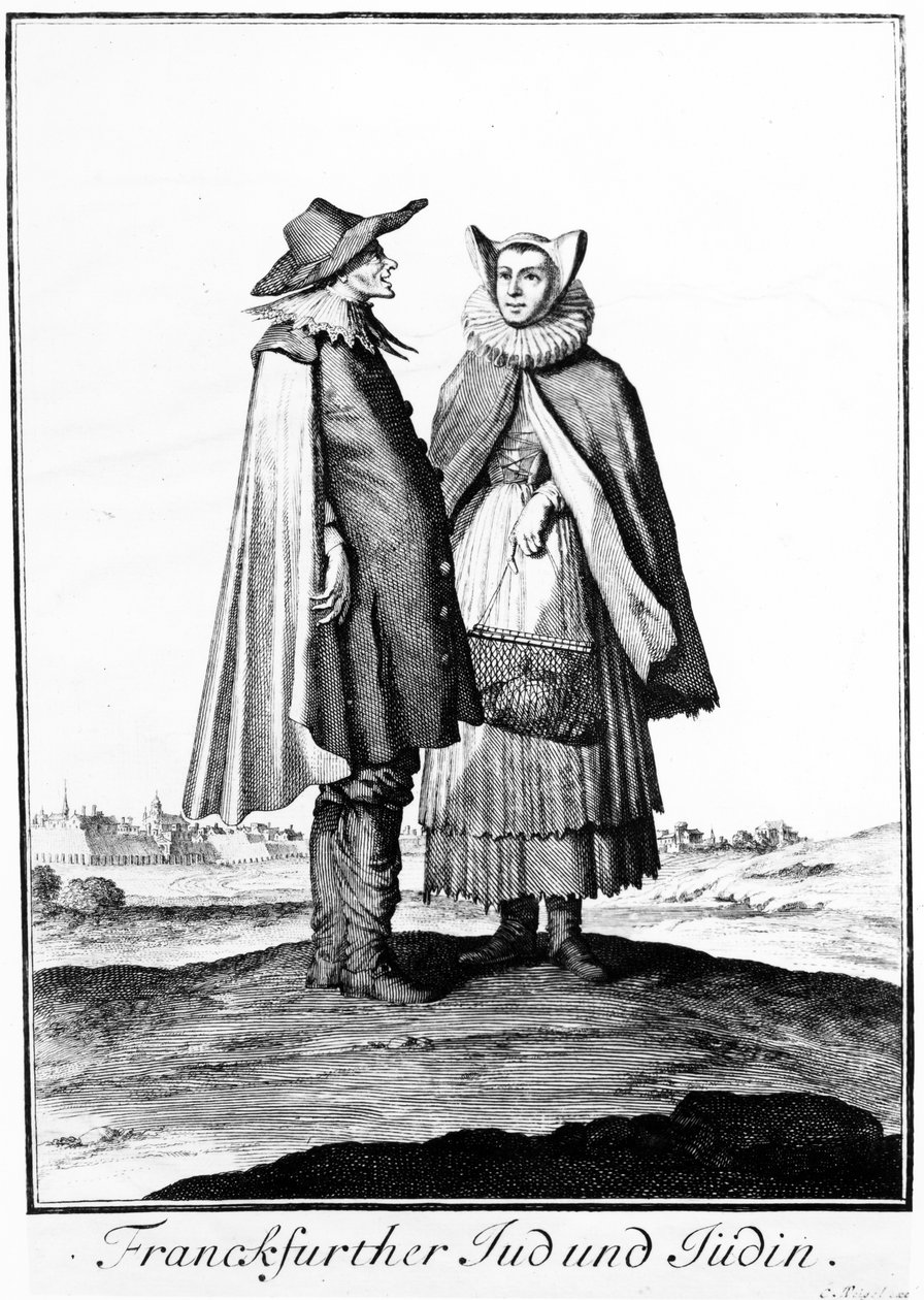 Et jødisk par fra Frankfurter Judengasse, 1703 swed av Christoph Weigel