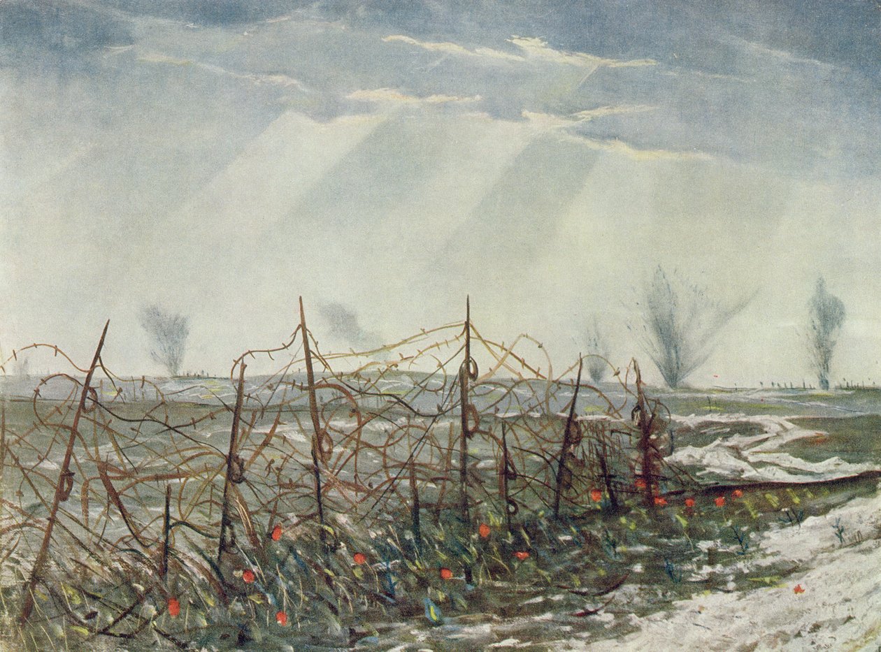 From a Front Line Trench, from British Artists at the Front, Fortsättning av västfronten, 1918 av Christopher Richard Wynne Nevinson