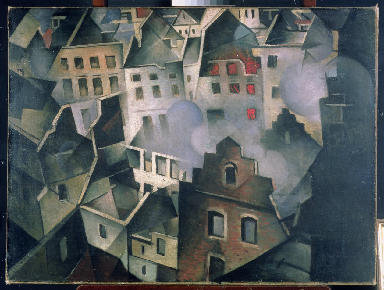 Ypres efter det första bombardemanget av Christopher Richard Wynne Nevinson