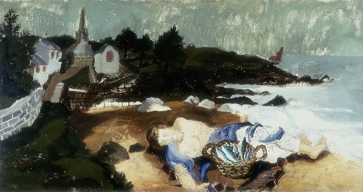 Sleeping Fisherman, Polar, Bretagne, 1930 av Christopher Wood