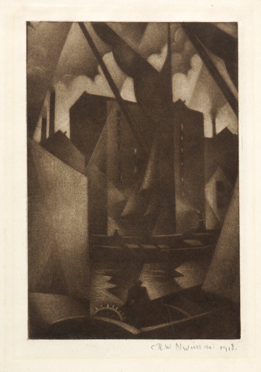 Docks, 1918 av Christopher Richard Wynne Nevinson