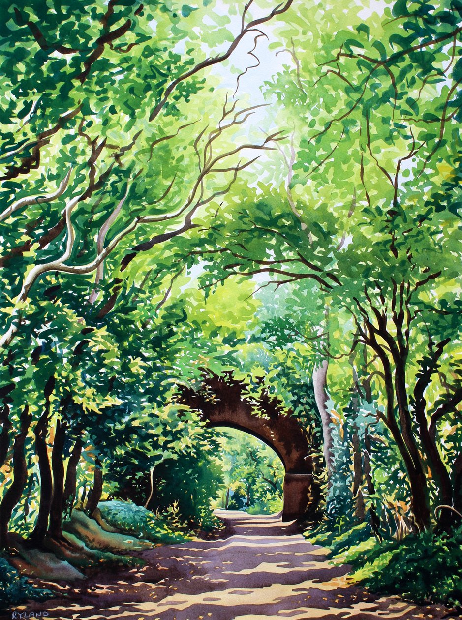 Sudbury Bridge and Trees (akvarell på papper) av Christopher Ryland