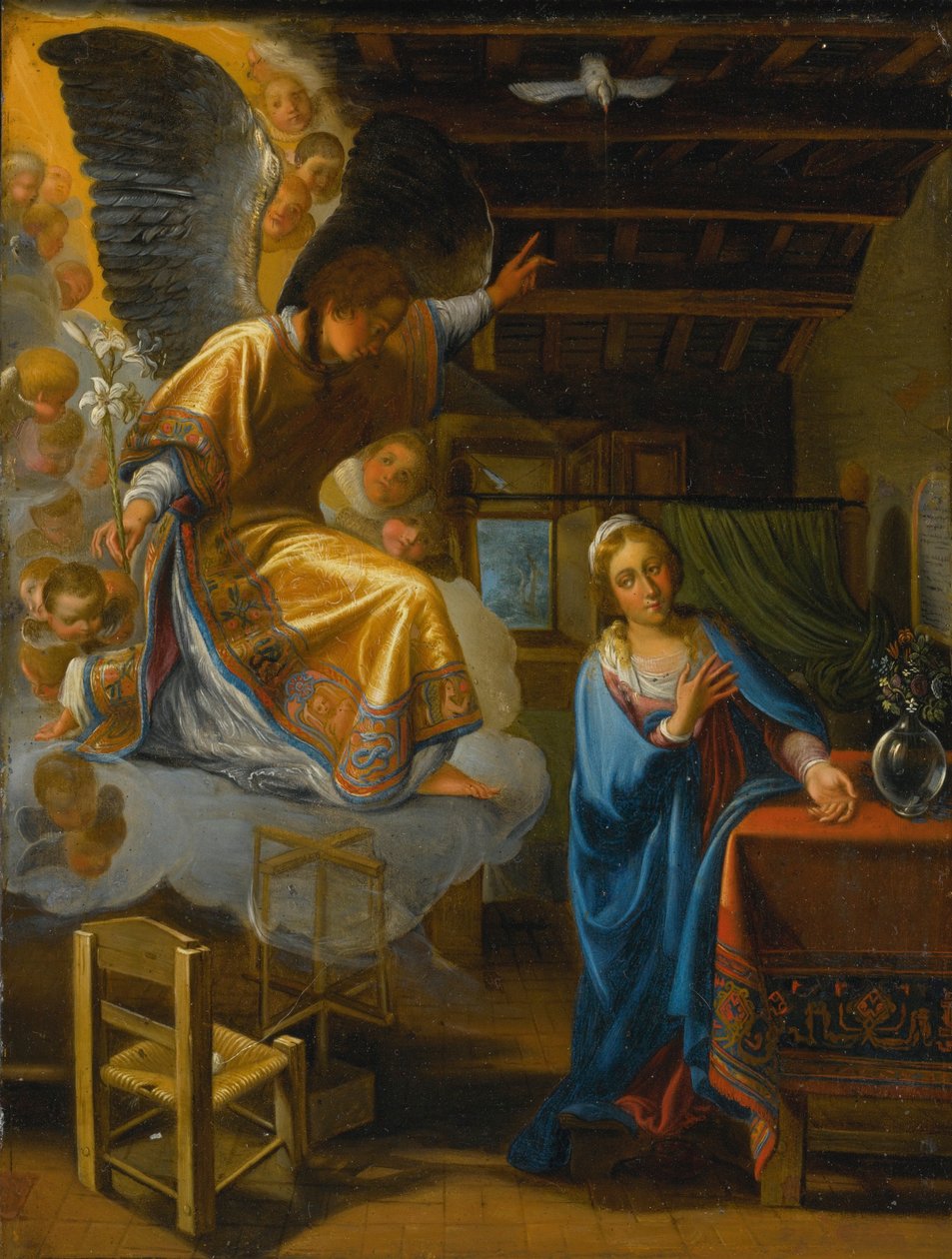Bebådelse av Circle of Adam Elsheimer