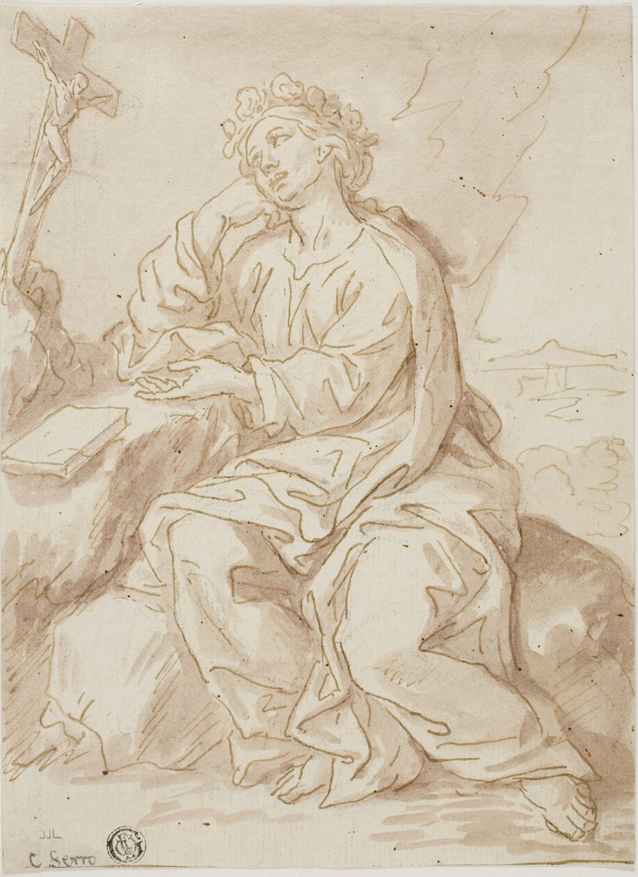 Saint Dorothy ber i öknen av Ciro Ferri