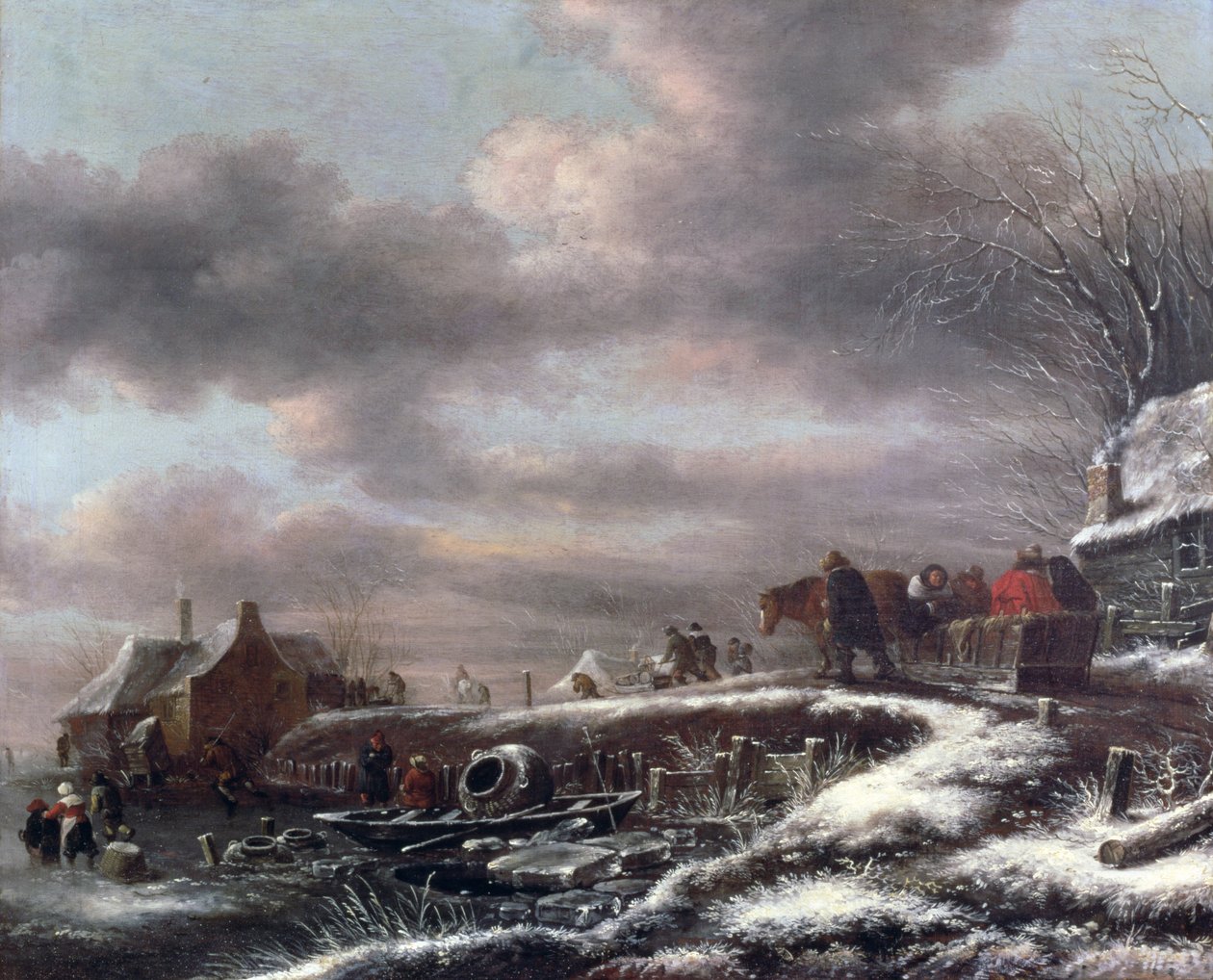 Winter Landscape (olja på duk) av Claes (1630 76) Molenaer