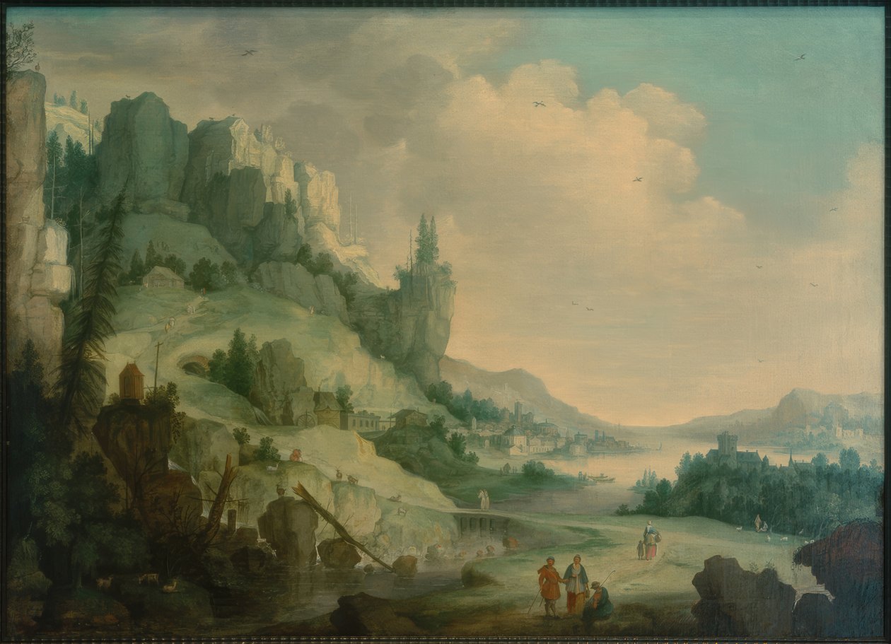 Bergslandskap av Claes Dirckz van der Heck