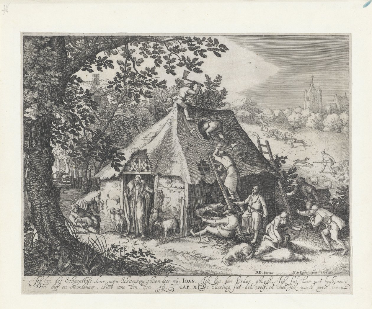 Kristus vid fårhuset av Claes Jansz. Visscher (II)