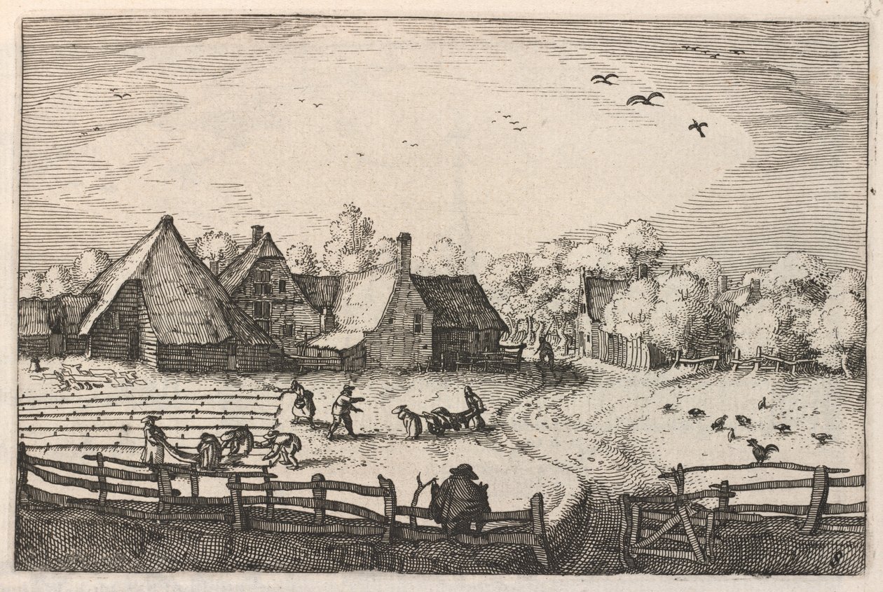 Blekerye aededuyne ligger (gårdar och blekningsfält) av Claes Jansz Visscher