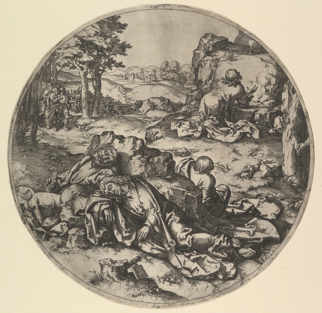 Kristus i Getsemane kopia, 1600-talet. av Claes Jansz Visscher