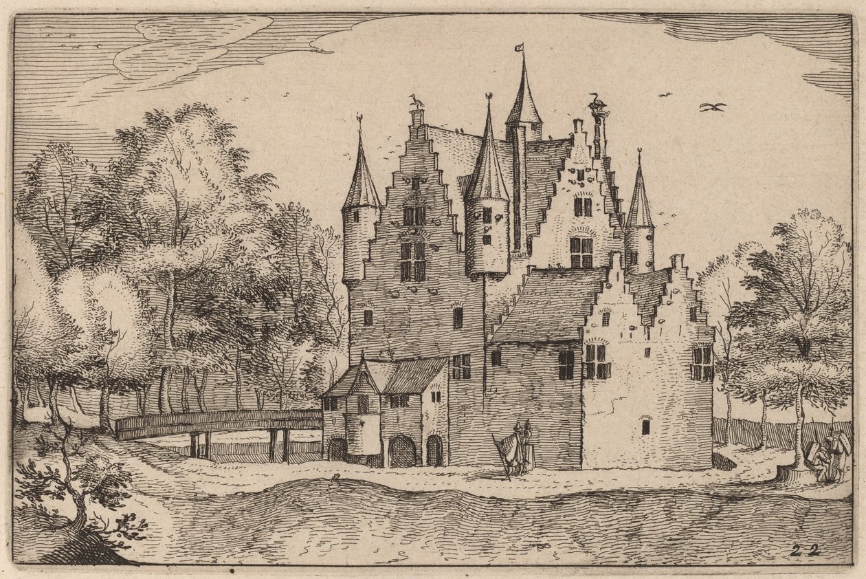 Ett slott av Claes Jansz Visscher after Johannes van Doetechum, the Elder after Lucas