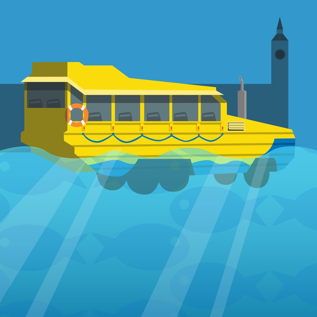 Amfibie London Duck Tour Bus av Claire Huntley