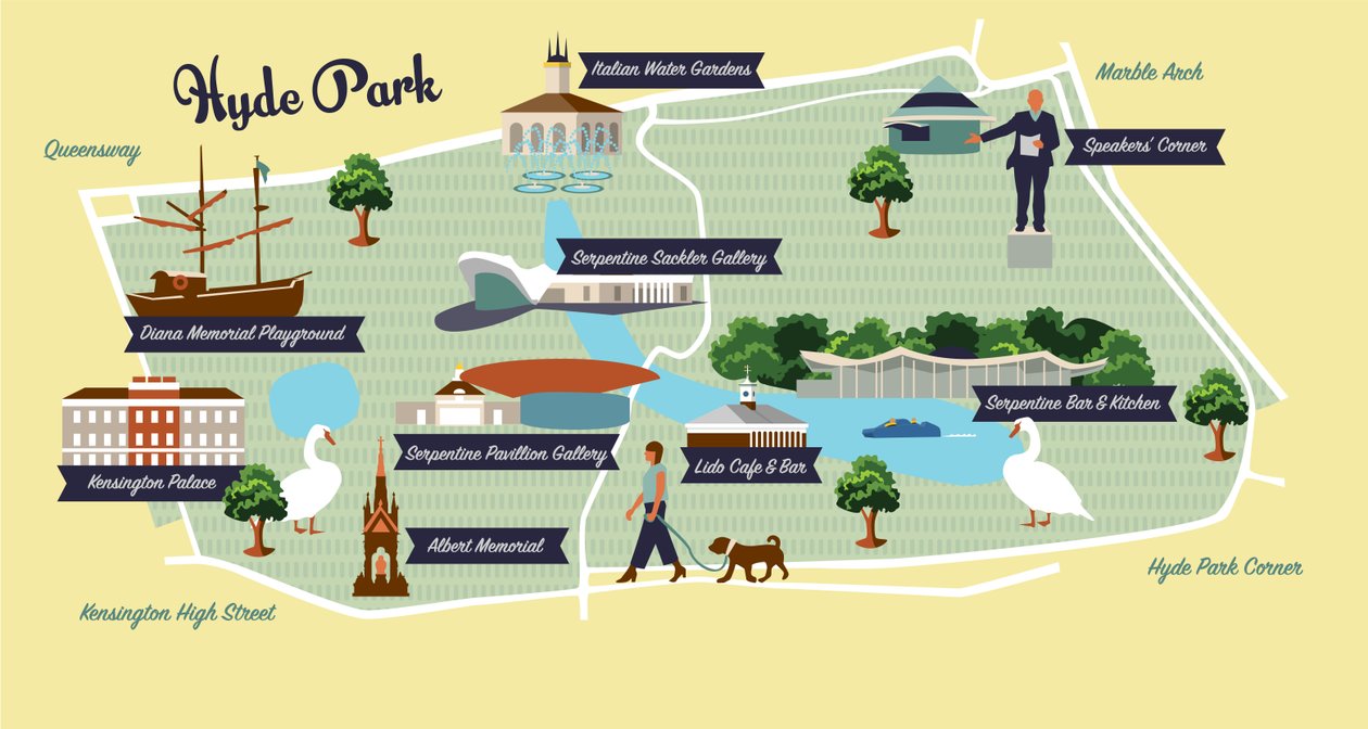 Karta över Hyde Park av Claire Huntley