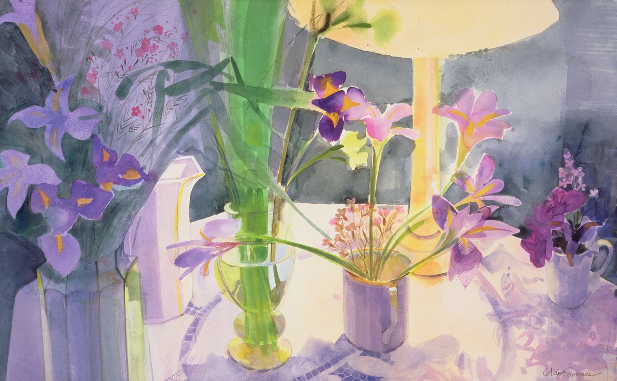 Winter Iris (wc på papper) av Claire Spencer