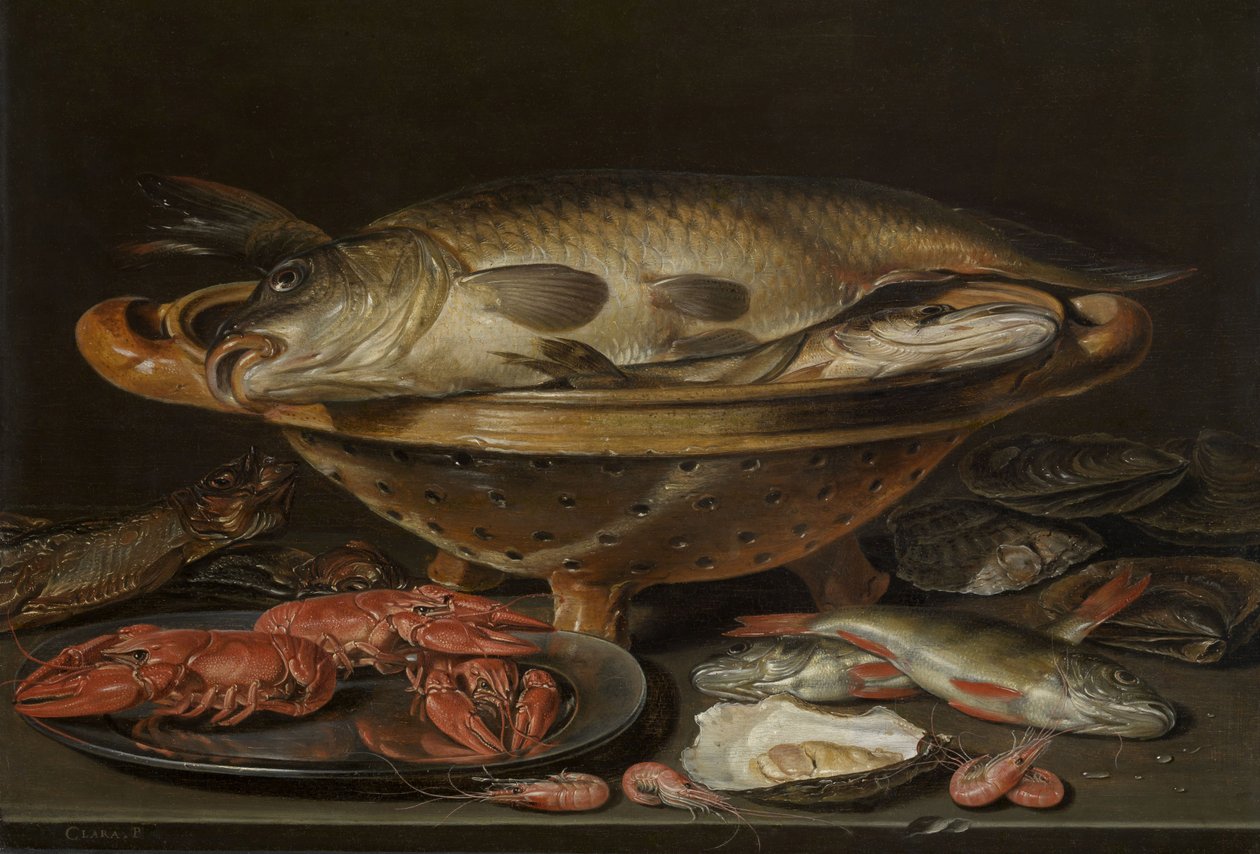 Stilleben med fisk, ca 1612-1621. av Charlotte Evans