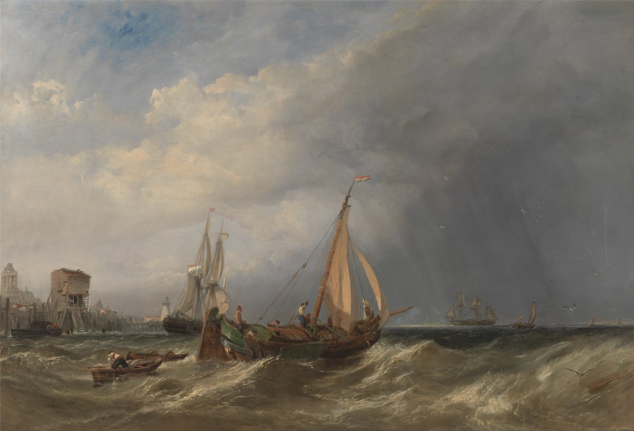 En holländsk pråm och köpmän som springer ut ur Rotterdam av Clarkson Frederick Stanfield