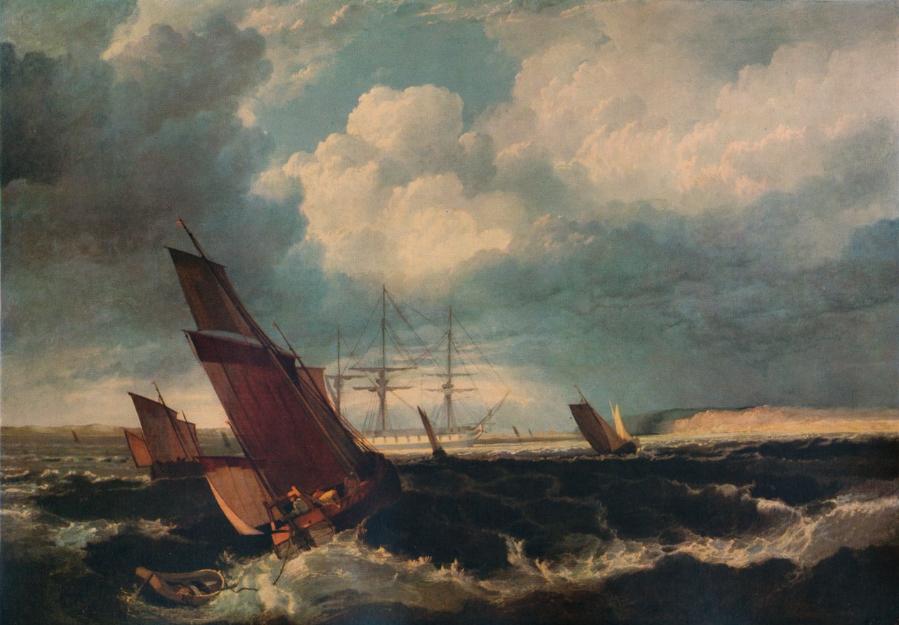Gardeship off the Nore, c1844 av Clarkson Stanfield