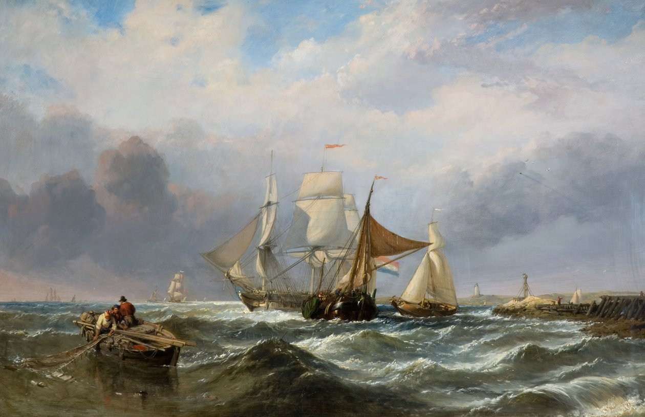 Fartyg utanför den holländska kusten, 1829-1860. av Clarkson Stanfield