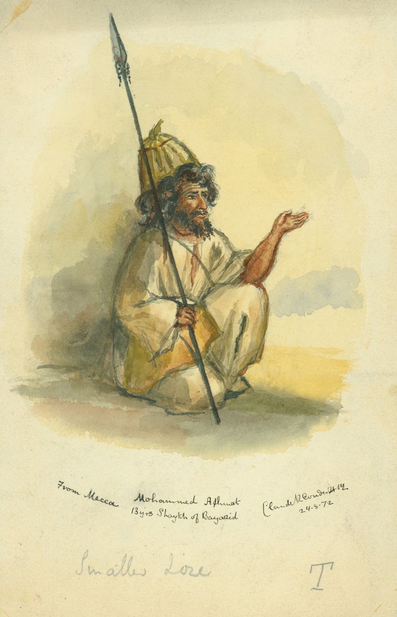 Mohammed Ahmet från Mecka, 1872 (wc och penna på papper) av Claude Conder