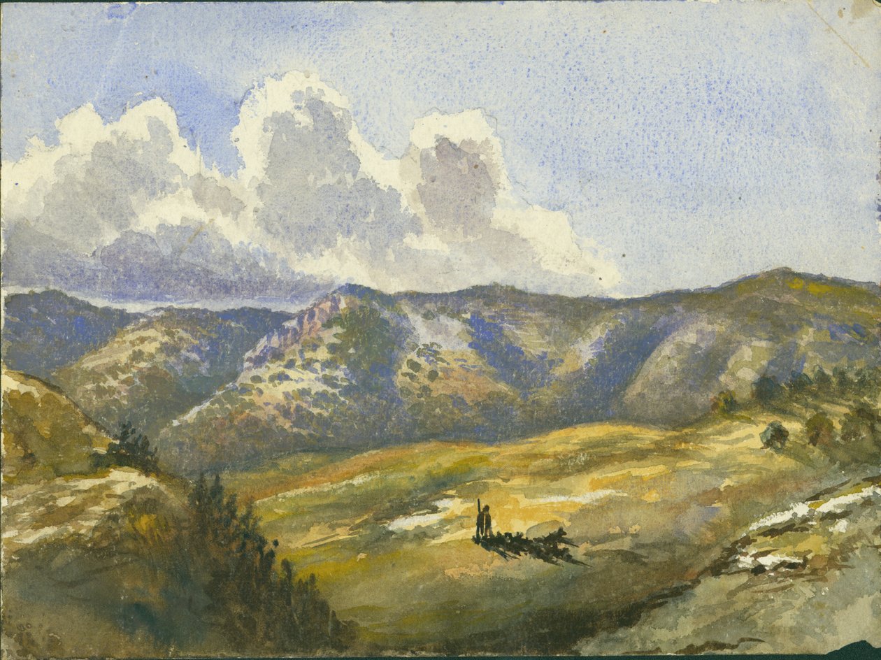 Mount Carmel, 1872 (wc och penna på papper) av Claude Conder