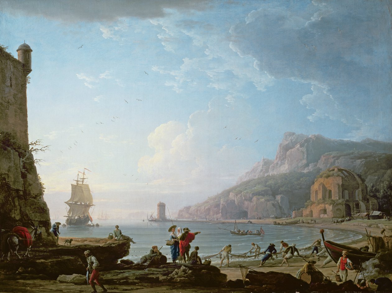 Morgonscen i en vik, 1752 av Claude Joseph Vernet