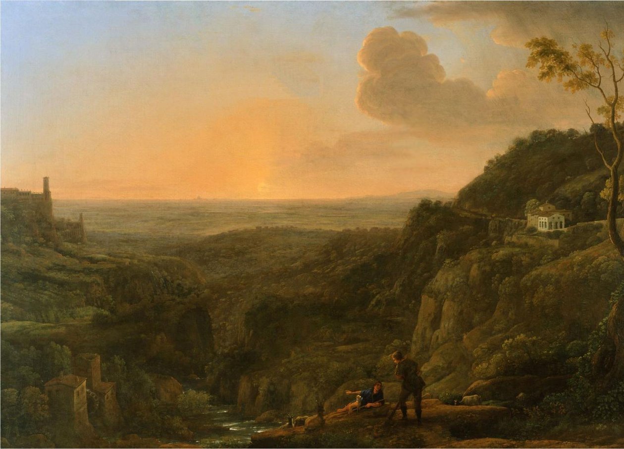 A view of the Roman Campagna from Tivoli av Claude Lorrain