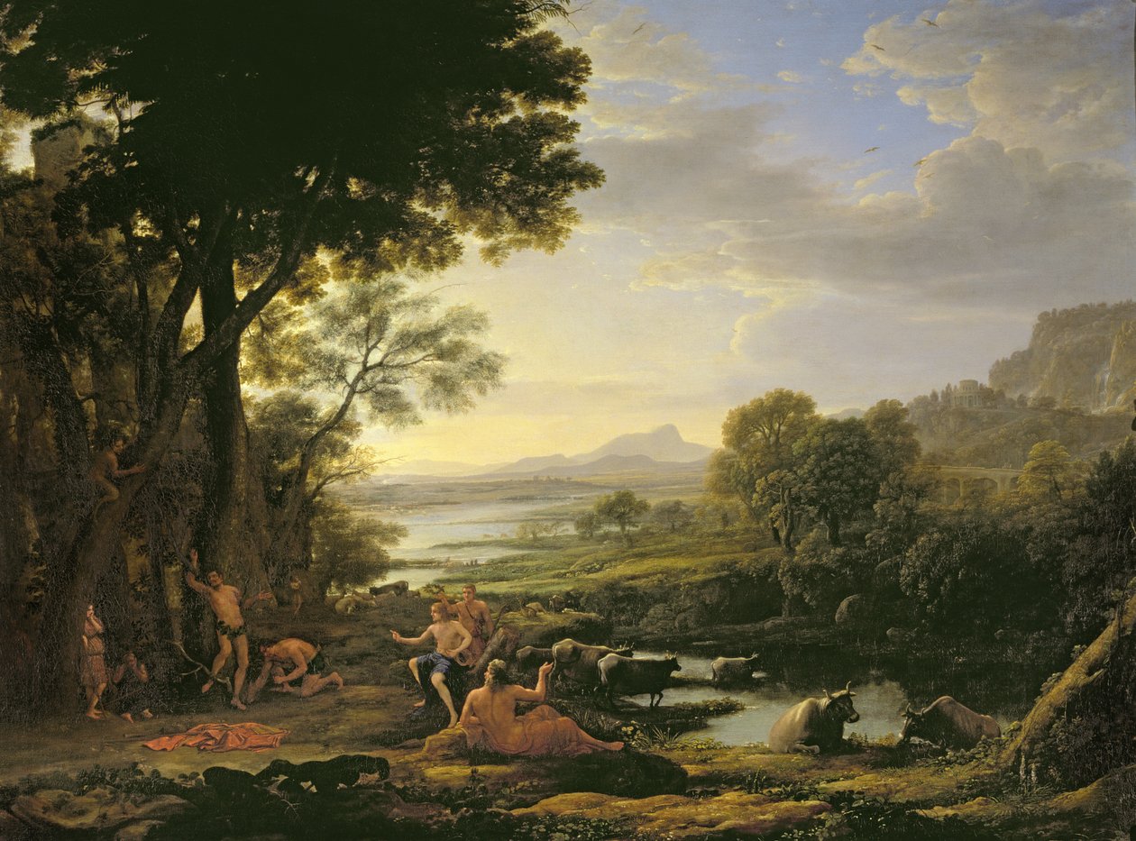 Apollo flådar Marsyas av Claude Lorrain