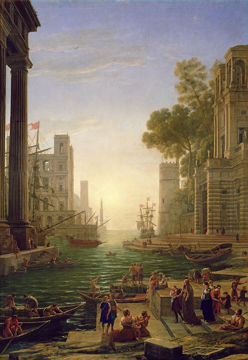 Den heliga Paula Romanas embarkering i Ostia, 1637-39 av Claude Lorrain