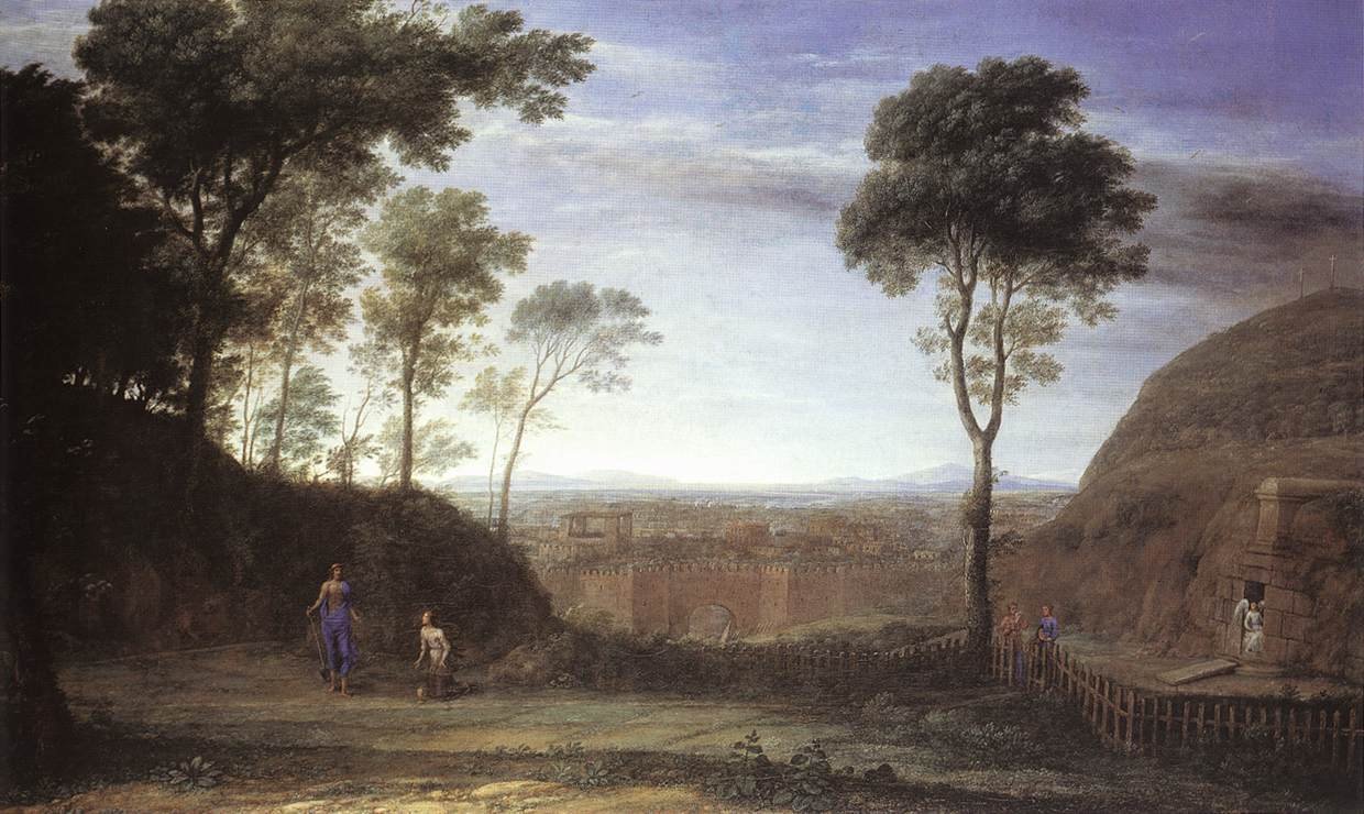 Landscape with Noli Me Tangere Scene av Claude Lorrain