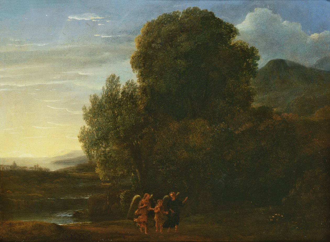 Landskap med Johannes Döparen (olja på koppar) av Claude Lorrain