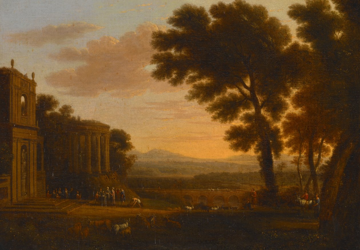 Landskap med Psyches far som offrar i Apollons tempel i Milesian av Claude Lorrain