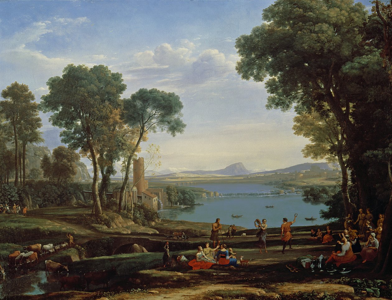 Landskap med Isaks och Rebeckas bröllop (Kvarnen) 1648 av Claude Lorrain