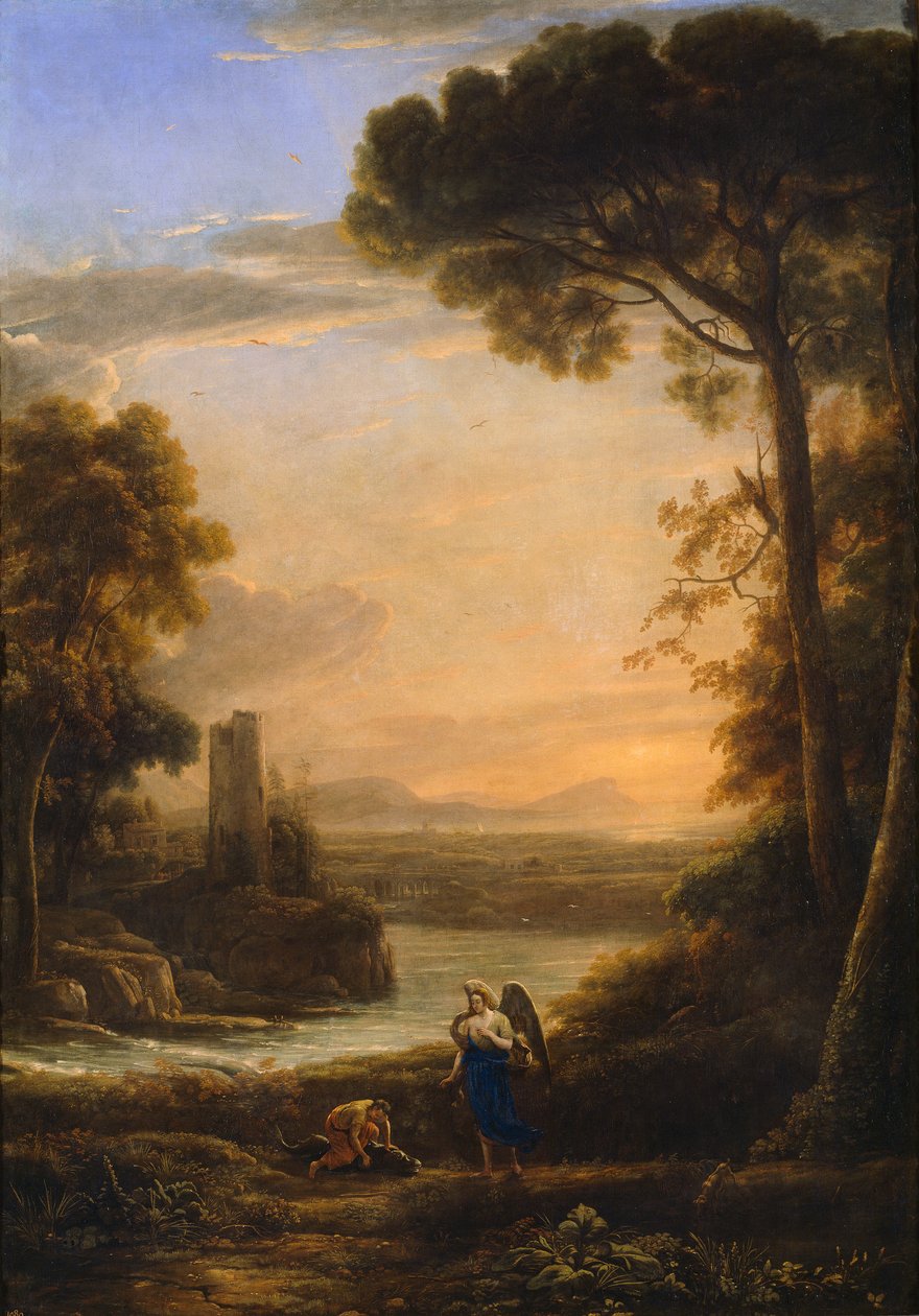 Paisaje con Tobías y el Arcángel Rafael av Claude Lorrain